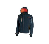 U-Power SPACE, Giacca Softshell, con Cappuccio Staccabile, Tasche Ampie, Full Zip, Antivento, Impermeabile, Tessuto Resistente, Confortevole (DEEP BLUEE - M)