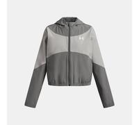 Giacca Under Armour Rival Woven da ragazza Clay Verde / Titan Grigio / Bianco YLG (149 - 160 cm)