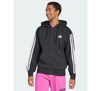 Giacca felpa cappuccio Hoodie UOMO Adidas Nero 3-S French Terry Full-Zip