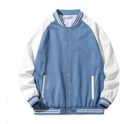Giacca Uomo da Baseball, Giubbino Uomo Primaverile Lettera Ricamo Varsity Jacket Vintage Cappotto Unisex Giubbotto da Coppia Autunno Inverno Giubbino Moto Uomo per Sport all'Aria Aperta