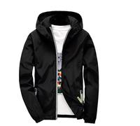 Giacca Uomo Invernale Antipioggia Giubbino Autunno Men Capotto Trekking Pioggia Con Cappuccio Moto Elegante Impermeabile Softshell Cappotto Autunnale Parka Nero M