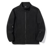 Giacca Uomo Invernale, Giacca in Pile da Esterno, Calda, Morbida, Termica, Antivento, con Fodera, per Escursionismo, Campeggio e Tempo Freddo (Black, L)