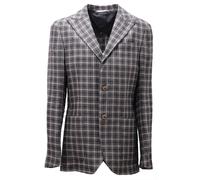 giacca uomo LIU JO grey/blue check linen jacket man