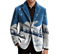 Giacca Uomo Mezza Stagione Blazer Elegante Abito Casual Smoking Natalizio | Jacket Maniche Lunghe con Risvolto Collo Buttons Tasche Velluto a Coste Doppio Cardigan Caldo Slim Tenue Giubbino Suits Men