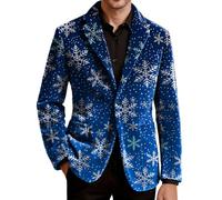 Giacca Uomo Mezza Stagione Blazer Elegante Abito Casual Smoking Natalizio | Jacket Maniche Lunghe con Risvolto Collo Buttons Tasche Velluto a Coste Doppio Cardigan Caldo Slim Tenue Giubbino Suits Men