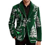 Giacca Uomo Mezza Stagione Blazer Elegante Abito Casual Smoking Natalizio | Jacket Maniche Lunghe con Risvolto Collo Buttons Tasche Velluto a Coste Doppio Cardigan Caldo Slim Tenue Giubbino Suits Men