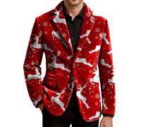 Giacca Uomo Mezza Stagione Blazer Elegante Abito Casual Smoking Natalizio | Jacket Maniche Lunghe con Risvolto Collo Buttons Tasche Velluto a Coste Doppio Cardigan Caldo Slim Tenue Giubbino Suits Men