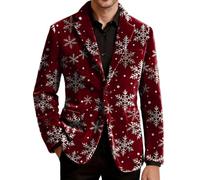 Giacca Uomo Mezza Stagione Blazer Elegante Abito Casual Smoking Natalizio | Jacket Maniche Lunghe con Risvolto Collo Buttons Tasche Velluto a Coste Doppio Cardigan Caldo Slim Tenue Giubbino Suits Men