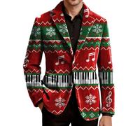 Giacca Uomo Mezza Stagione Blazer Elegante Abito Casual Smoking Natalizio | Jacket Maniche Lunghe con Risvolto Collo Buttons Tasche Velluto a Coste Doppio Cardigan Caldo Slim Tenue Giubbino Suits Men