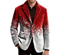 Giacca Uomo Mezza Stagione Blazer Elegante Abito Casual Smoking Natalizio | Jacket Maniche Lunghe con Risvolto Collo Buttons Tasche Velluto a Coste Doppio Cardigan Caldo Slim Tenue Giubbino Suits Men