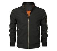 Giacca Uomo Primaverile- Bomber Uomo Primaverile- Giacca a Vento da Bomber Leggera- Casual- Elegante- con Cerniera E Tasche Giubbino Estivo Uomo Bomber Jacket per Il Tempo Libero