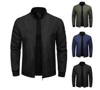 Giacca Uomo Vendita, 2025 Offerta Giacche con Zip Giacca Bomber da Uomo Giubbino con Collo in Piedi Cappotto con Tasche Sweatshirt Maniche Lunghe, Sport, Tinta Unita Giubbotto per Autunno e Inverno