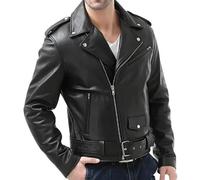 Giacca uomo vera pelle genuine nappa chiodo Bomber Biker stile Moto rock punk