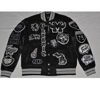 Giacca Varsity Autentica Jordan Craig Motown Uomo Piston Nera Multicolore Nuova