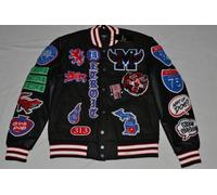 Giacca Varsity Autentica Jordan Craig Motown Uomo Piston Nera Multicolore Nuova