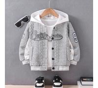 Giacca varsity ricamata con lettera per ragazzo, fuga, vacanza, viaggio, relax, prendere il sole, stagione estiva di ritorno a scuola 6Y,7Y,4Y,5YGraficoJacquard