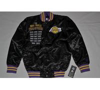 Giacca Varsity Satin Nera Full-Snap Los Angeles Lakers Starter Tutte Le Taglie