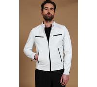 Giacca Vera Pelle Bianca Uomo Giubbotto Biker Made in Italy Hamilton