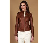 Giacca Vera Pelle Cuoio Donna Biker Giubbotto Vintage Made in Italy Giulia