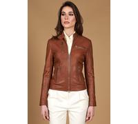 Giacca Vera Pelle Naturale Cuoio Donna Giubbotto Biker Made in Italy Giulia