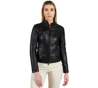 Giacca Vera Pelle Nera Donna Biker Giubbotto Moto Made in Italy Vale