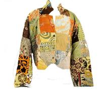 Giacca Vintage Upcycled Batik Retro Patchwork Hippy Da Uomo Terrapin Trading