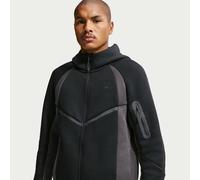 Giacca Windrunner in fleece a blocchi di colore con zip a tutta lunghezza e Nike Tech - Uomo - Nero