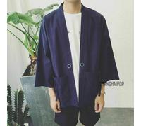 Giacca Yukata Giapponese Uomo Kimono Cotone Retro Taglio Ampio Top Camicia Moda