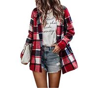 Giacche Cardigan a Quadri da Donna Cappotto da Giacca Scozzese Scozzese da Donna Cappotto alla Moda con Bottoni