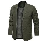 Giacche casual da uomo - Vestibilità regolare a maniche lunghe giacche cardigan cappotti da uomo abiti casual a 3 bottoni giacche blazer giacche comode giacche da sposa, Verde militare, L