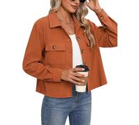 Giacche corte alla moda da donna in velluto a coste, giacche corte abbottonate, top, camicie a maniche lunghe alla moda(6#,S)