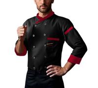 Giacche da chef Professionali Giacca da cucina Uomo Collo Alto Vestito da Cucina Primavera Ete Giacca da Lavoro Camicia Uomo Manica Corta Manica Lunga Cardigan Camicia Top Sovraccoperta T-shirt, Le