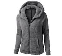 Giacche da donna in pile Teddy Zip Up Cardigan in lana tinta unita a maniche lunghe Plus Size Cappotti con cappuccio con tasche da donna Inverno Autunno Capispalla maglione spesso caldo maglioni