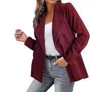 Giacche da donna in velluto a coste Business Office Work Blazer Giacca Autunno Inverno Casual A Costine Maglia Oversize Manica Lunga Con Risvolto Dentellato Aperto Frontale OL Giacca Cappotti Cardigan