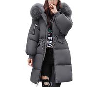 Giacche da Donna Invernale Oversize Cappotto Pelliccia Parka Donna Inverno Giubbotto Manica Lunga Taglie Forti Giacca Foderato in Pile Elegante Casuale Piumino con Zip Media Lugghezza Curvy alla Moda