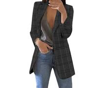 Giacche da donna Oversize Girocollo Button Down Cardigan Cappotto Formale Manica Lunga Lavoro Ufficio Affari Casual Lavoro Ufficio Blazer Giacca Suiting & Blazer Abbigliamento da lavoro, Nero , M