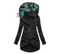 Giacche da donna - Parka da donna con cappuccio in pelliccia con cappuccio con stampa floreale, capispalla a maniche lunghe, cappotto di media lunghezza da donna con cappuccio con zip slim fit giacche