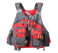 Giacche da Pesca Regolabili con Cerniera e Tasche, Giacca con Tasche for Canottaggio Kayak, Giubbotto Ideale for la Caccia Alla Pesca e il Nuoto for Gli Sport Acquatici(Red)