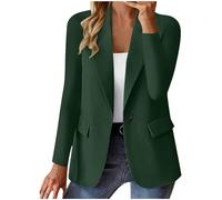 Giacche e blazer da donna, elegante giacca con colletto a risvolto con un bottone, senza tasca, casual, lavoro, ufficio, giacca blazer per donna UK, My Order Sale Outerwear, Verde militare 01, XL