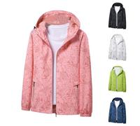 Giacche impermeabili da donna, giacche leggere da donna, casual con cappuccio, impermeabile di base, resistente all'acqua, giacca da trekking alla moda funzionale giacca a vento giacca antipioggia con