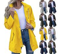 Giacche impermeabili da donna, leggere, in softshell, con cappuccio, comoda giacca a vento, tinta unita, per escursionismo, viaggi, con tasche, casual, per passeggiate e viaggi, Marina Militare, XL