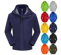 Giacche impermeabili da uomo invernali all'aperto 3 in 1 giacche a maniche lunghe impermeabili calde impermeabili termiche impermeabili softshell giacca a vento snowboard sci cappotti per uomo, 1 blu
