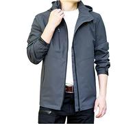 Giacche impermeabili da uomo UK con cappuccio giacche da esterno a maniche lunghe Softshell giacca a vento giacca a vento tinta unita tasca con zip abbigliamento sportivo cappuccio regolabile