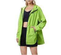 Giacche impermeabili lunghe da donna leggere con cappuccio giacca antipioggia con cerniera completa giacca a vento impermeabile a maniche lunghe capispalla di transizione protezione solare cappotti