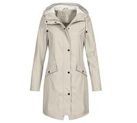 Giacche Impermeabili Lunghi da Donna Trench Leggeri Felpe con Cappuccio Impermeabili Antivento da Donna Giacca Antipioggia Allentata Casual Autunno Inverno Escursionismo all'Aperto Giacche da Viaggio