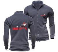 Giacche in Felpa da Uomo per Bruce Lee Stampa Maglione Leggero Cardigan con Risvolto Cappotto con Zip A Maniche Lunghe Giacca Leggera - Regalo per Adolescenti-Dark Gray||S