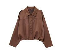 Giacche in pelle scamosciata per le donne Bomber in pelle scamosciata sintetica Casual Oversize Zip Up Cappotti da pilota ritagliati da donna Giacche impermeabili leggere 2025 Autunno Inverno Moda Y2k
