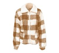Giacche in pile sfocate per le donne cappotti per le donne Uk Cardigan lungo a scacchi con tasche giacche in pile all'aperto giacca da palestra giacca di transizione giacche taglia 14 giacca