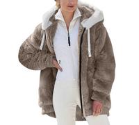 Giacche in pile soffici da donna con cerniera completa, morbido effetto teddy bear, cappotto comodo invernale spesso e caldo, Sherpa peloso, felpa casual da donna, maglione capispalla con tasche