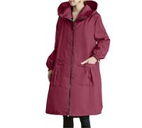 giacche invernali da donna casual lungo grembiule giacca olio leggero cucina copertura up per cucina domestica e lavoro top giacche, vino, 4XL